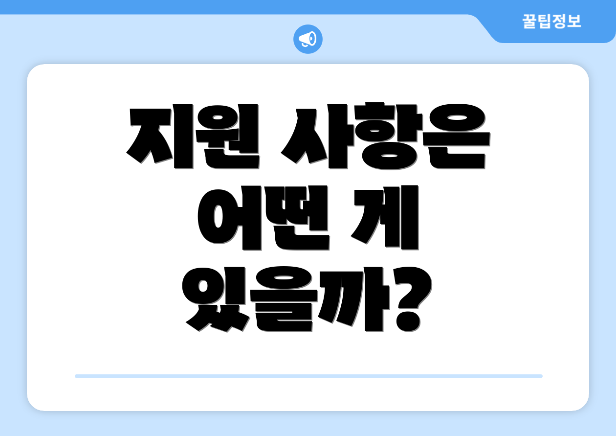 지원 사항은 어떤 게 있을까?