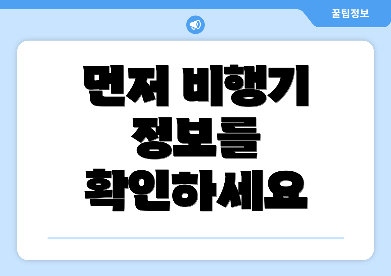 먼저 비행기 정보를 확인하세요