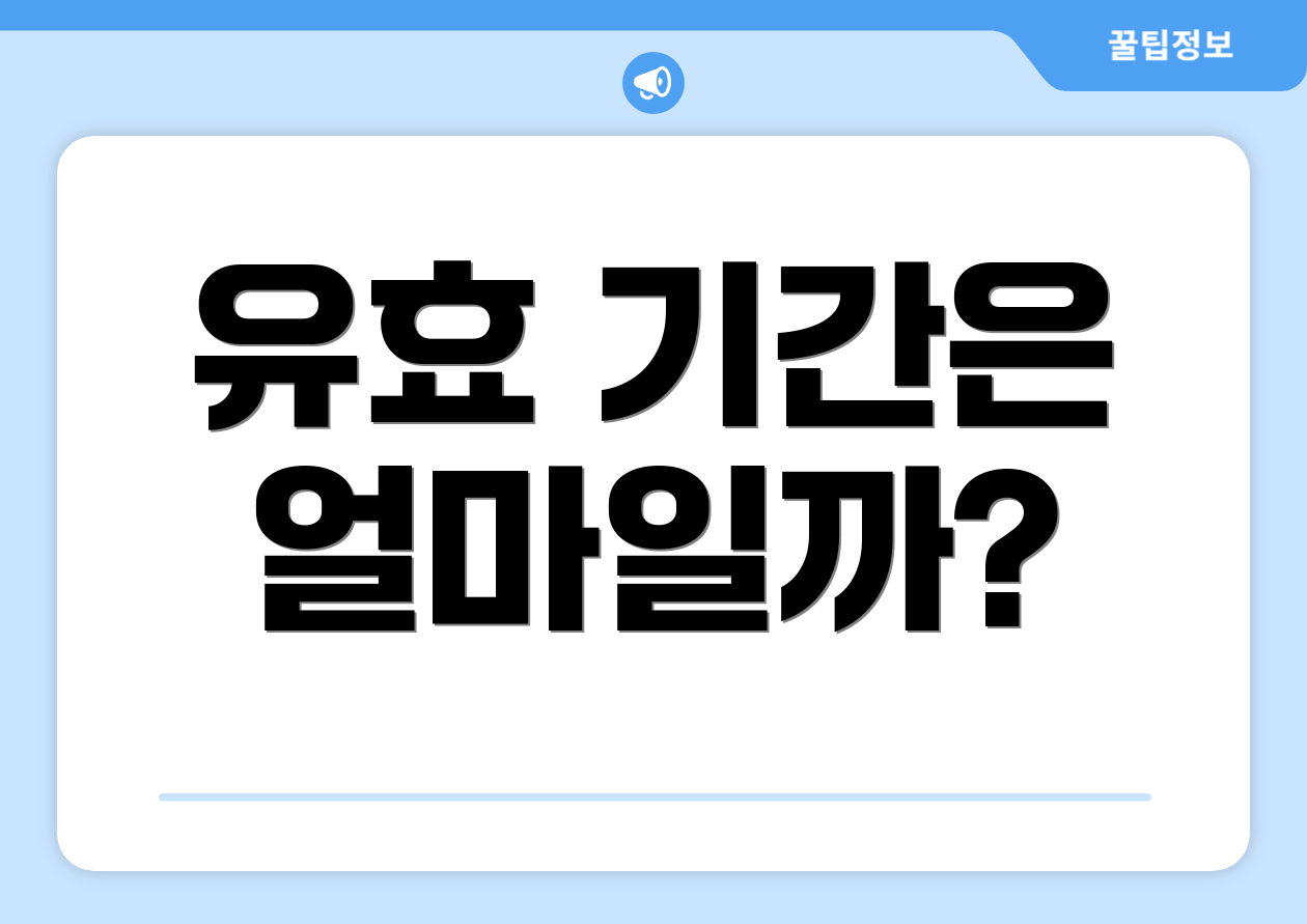 유효 기간은 얼마일까?