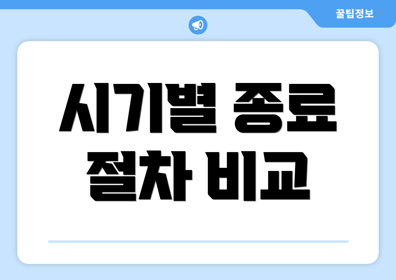 시기별 종료 절차 비교