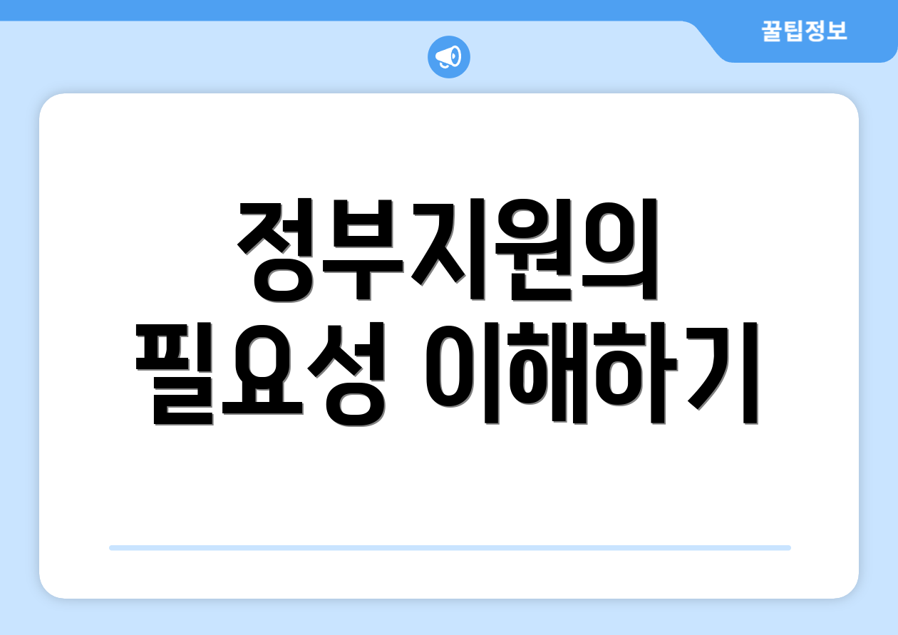 정부지원의 필요성 이해하기