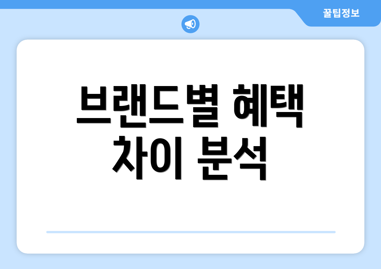 브랜드별 혜택 차이 분석