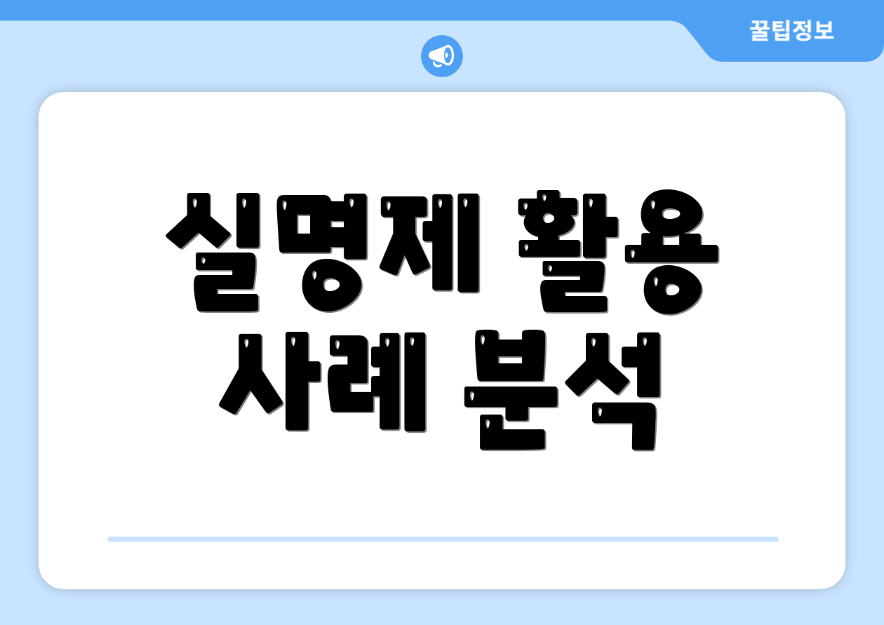 실명제 활용 사례 분석
